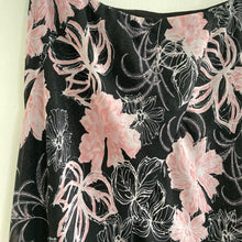 Load image into Gallery viewer, Cato Black and Pink Floral Whimsygoth Midi Skirt
