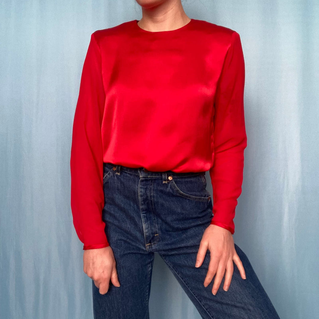 Vintage Red Liz Claiborne Blouse