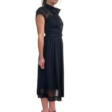 Load image into Gallery viewer, 1960s Vintage Sheer Black Shirtwaist Dress
