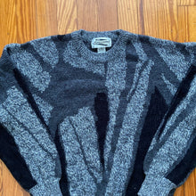 Load image into Gallery viewer, Vintage Gray and Black Abstract Sweater
