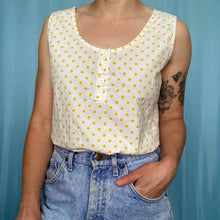 Load image into Gallery viewer, Vintage Yellow Polka Dot Tank Top
