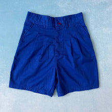 Load image into Gallery viewer, Vintage High Waisted Royal Blue Shorts
