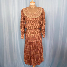 Load image into Gallery viewer, Vintage 1980s Victorian Style Pleated Dress
