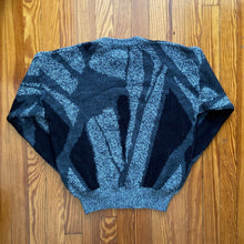 Load image into Gallery viewer, Vintage Gray and Black Abstract Sweater
