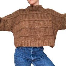 Load image into Gallery viewer, Handmade Chunky Knit Cropped Sweater
