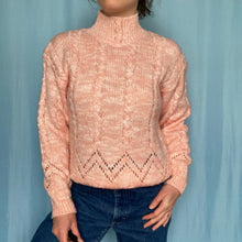 Load image into Gallery viewer, Heather Pink Knit Turtleneck Sweater
