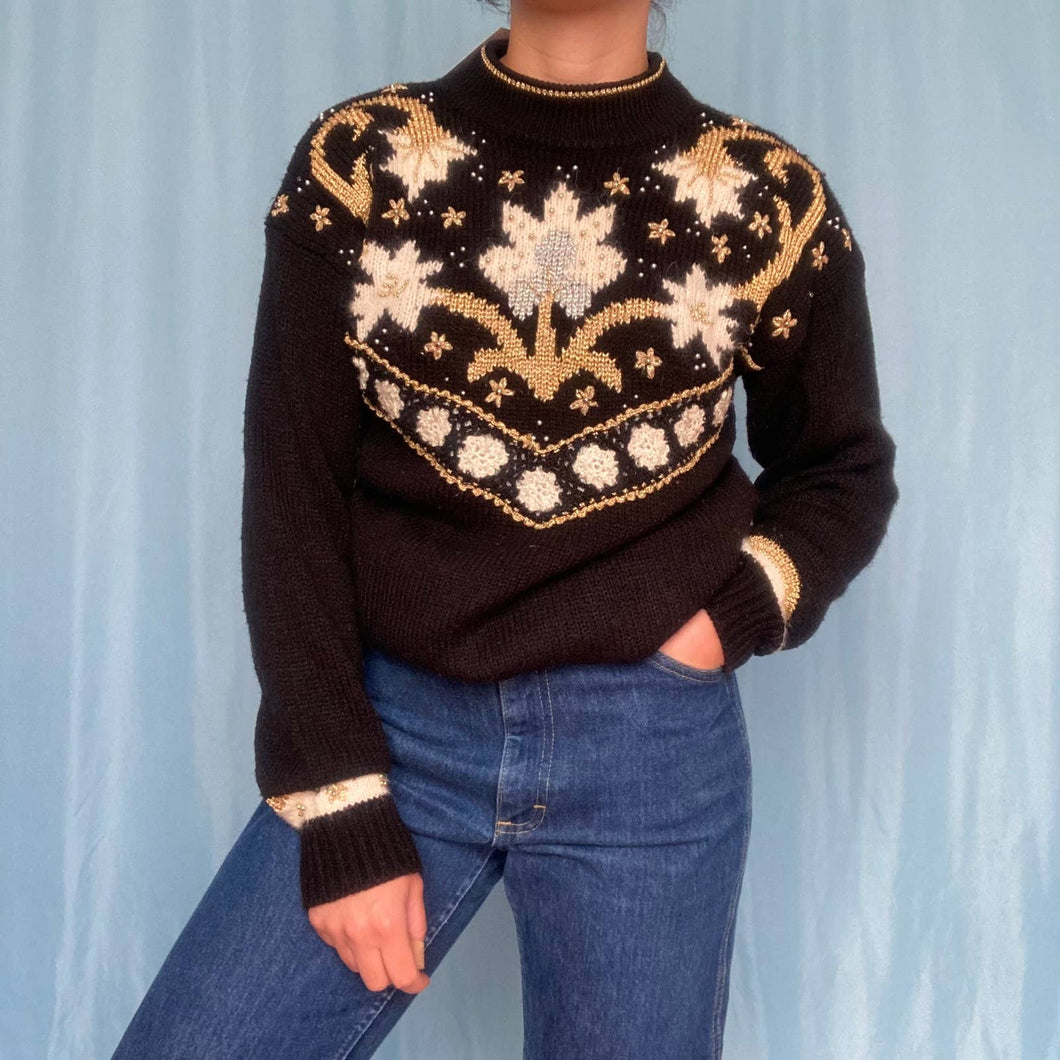 Funky Metallic Vintage Sweater