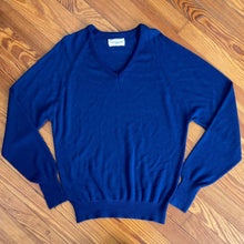 Load image into Gallery viewer, Vintage 1970s Navy V Neck Sweater
