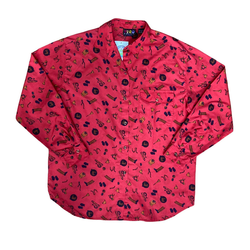 Red Novelty Equestrian Blouse