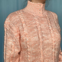 Load image into Gallery viewer, Heather Pink Knit Turtleneck Sweater
