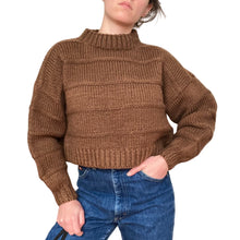 Load image into Gallery viewer, Handmade Chunky Knit Cropped Sweater
