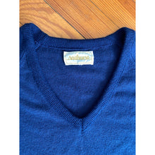 Load image into Gallery viewer, Vintage 1970s Navy V Neck Sweater
