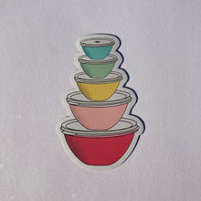 Load image into Gallery viewer, Vintage Pastel Tupperware Wonderlier Bowls Sticker - Kitchen Magnet
