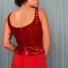 Load image into Gallery viewer, Vintage Red Sequin Party Dress
